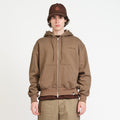 Zip Hoodie - Script Logo (Khaki Beige)