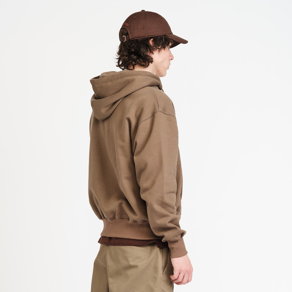 Zip Hoodie - Script Logo (Khaki Beige)