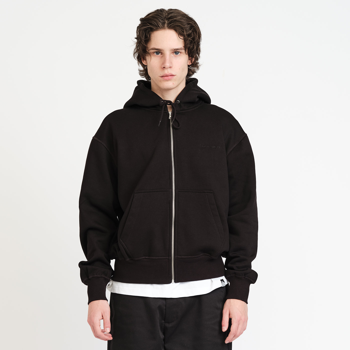 Script Logo Zip Hoodie (Black) – Last Resort AB