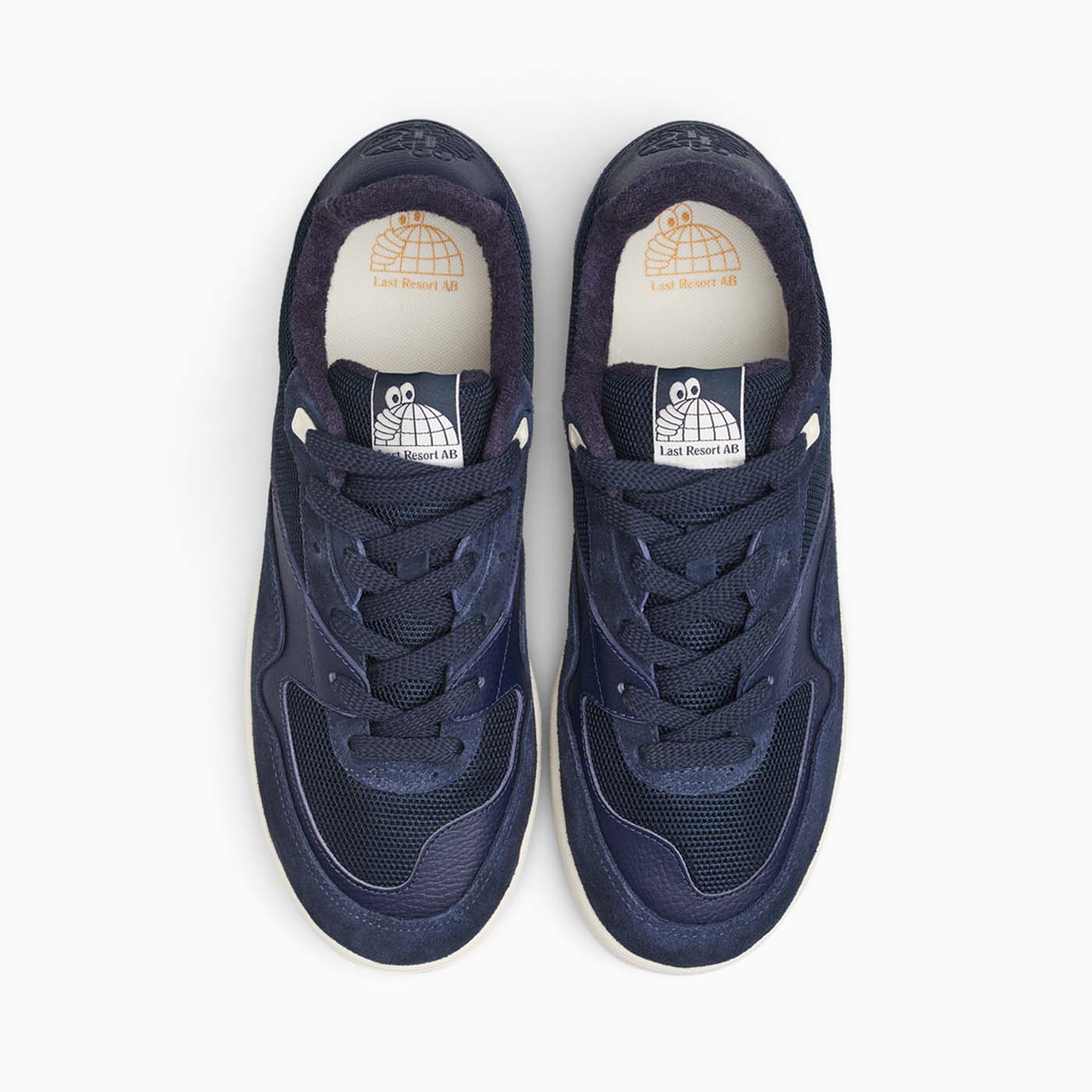 CM002-Lo Suede/Leather/Mesh (Dark Navy/White)
