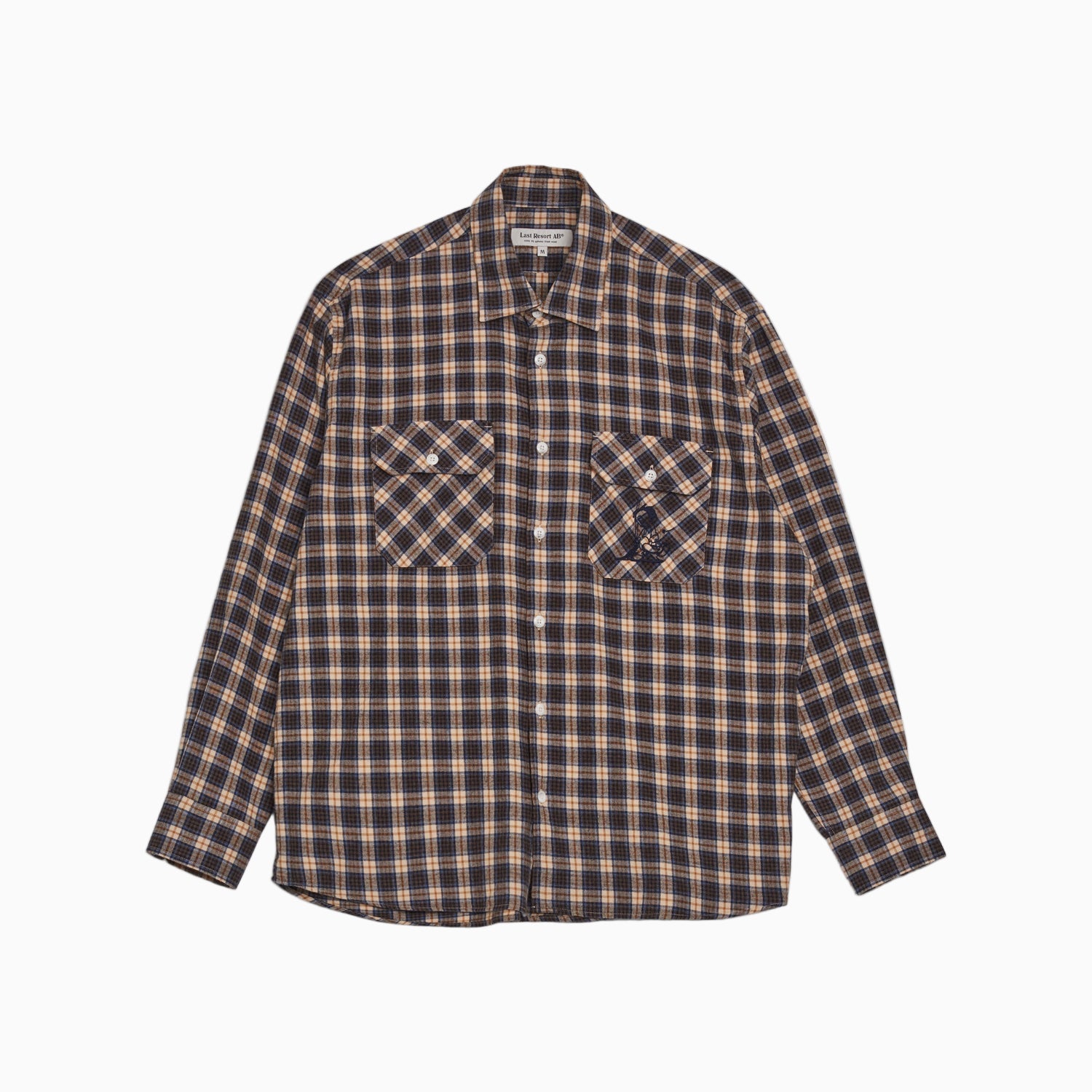 SM001-NICK Flannel (Vanilla/Brown)