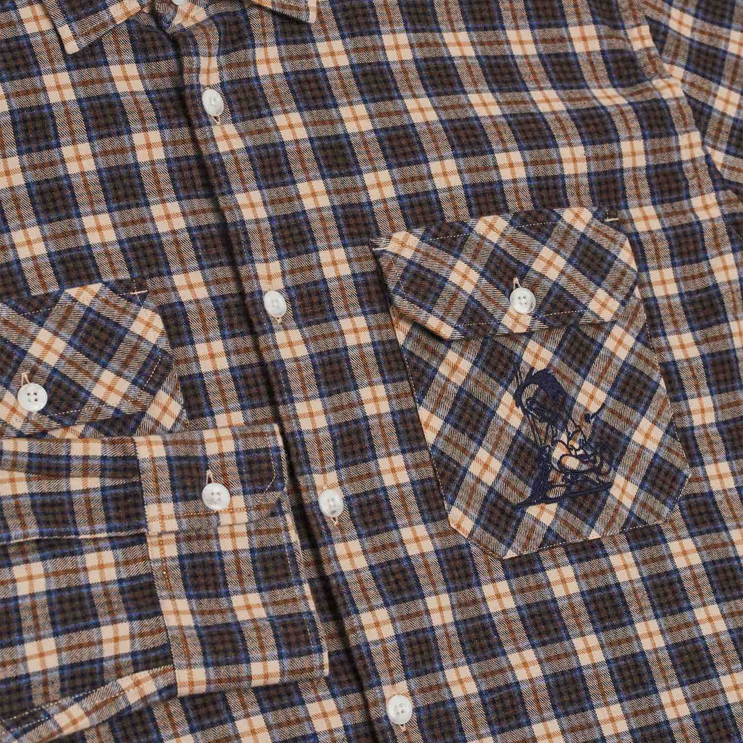 SM001-NICK Flannel (Vanilla/Brown)