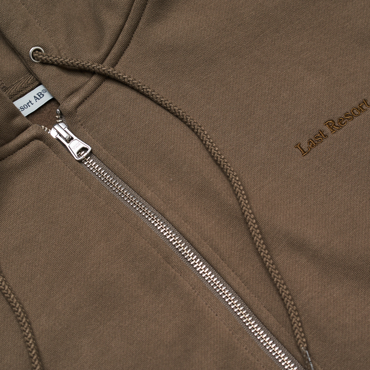Zip Hoodie - Script Logo (Khaki Beige)
