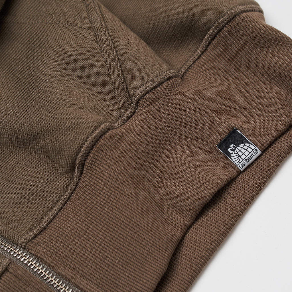 Zip Hoodie - Script Logo (Khaki Beige)