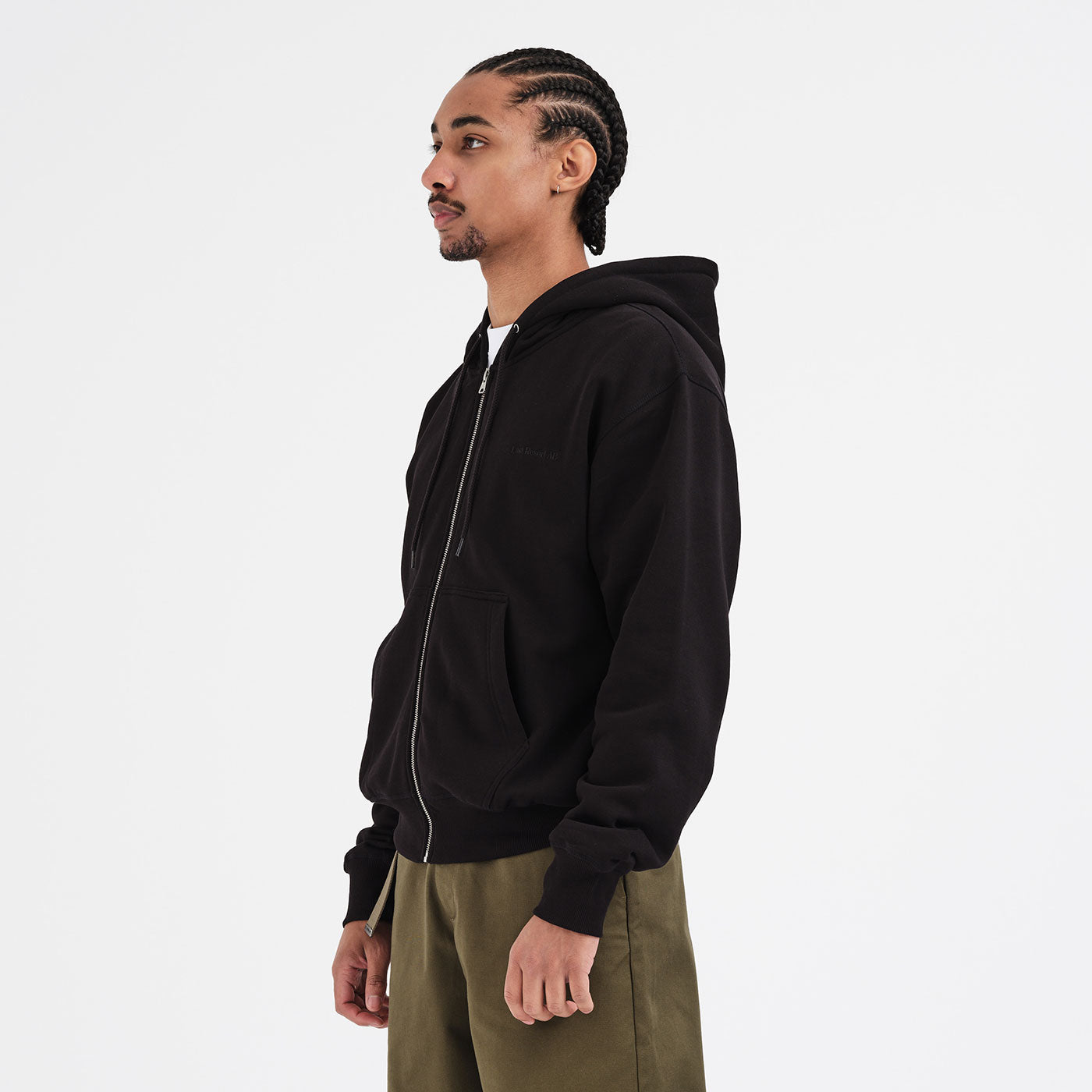 Script Logo Zip Hoodie (Black) – Last Resort AB