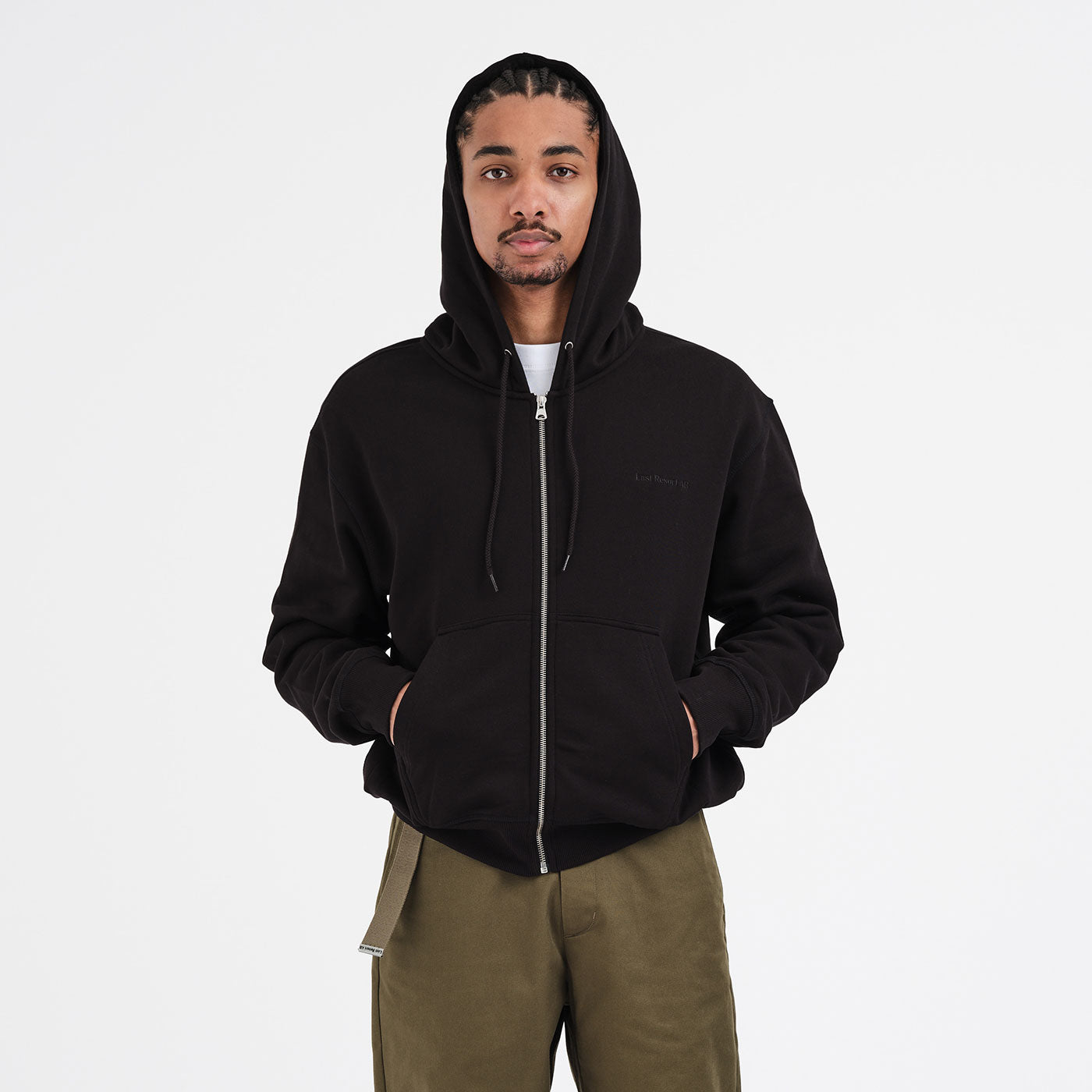 Script Logo Zip Hoodie (Black) – Last Resort AB