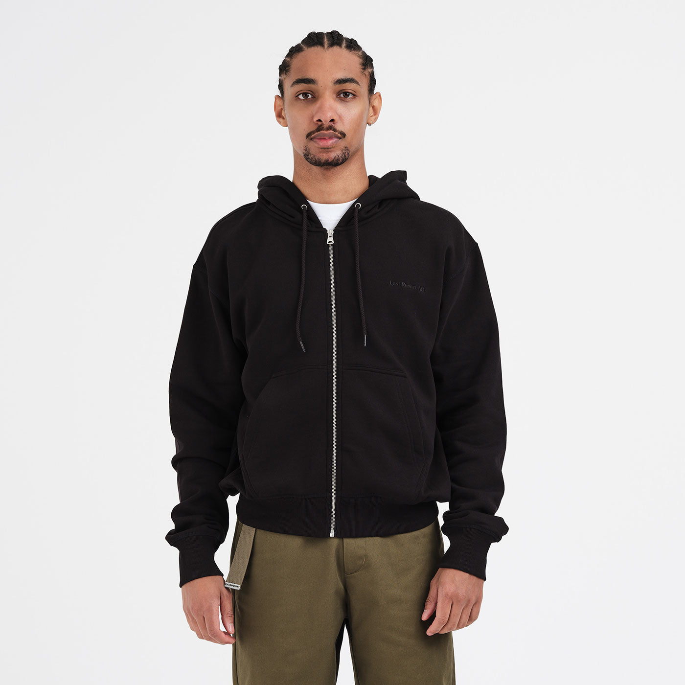 Script Logo Zip Hoodie (Black) – Last Resort AB